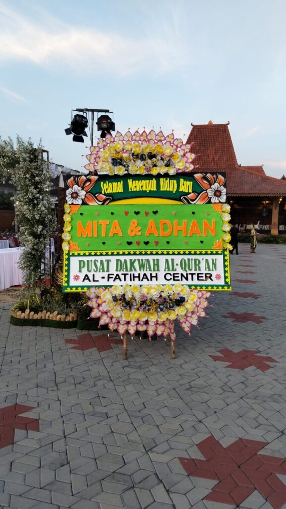 papan bunga happy wedding 1
