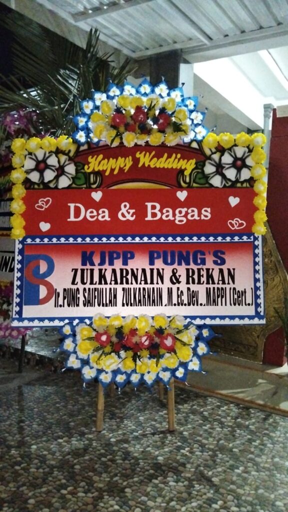 papan bunga happy wedding 2