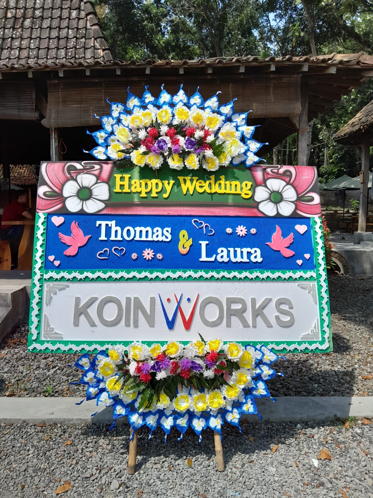 papan bunga happy wedding 6